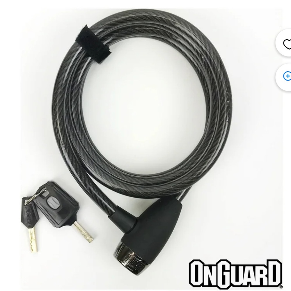ONGUARD 6-Foot Straight Hardened Security Steel Cable Key Bike Lock